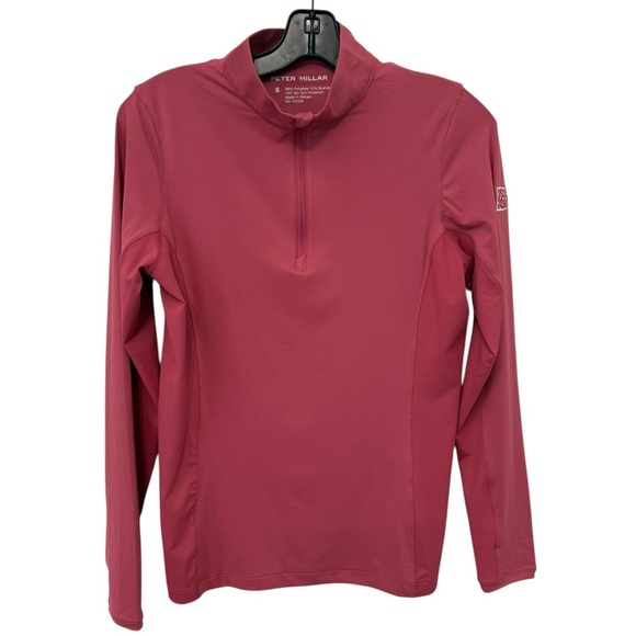 PETER MILLAR WOMEN'S SUN PROTECTION LONG SLEEVE 1/4 ZIP TOP GOLF PINK SMALL NEW - Picture 1 of 14